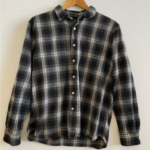 Joe's Jeans 100% Cotton Flannel Shirt, Black Grey, Large